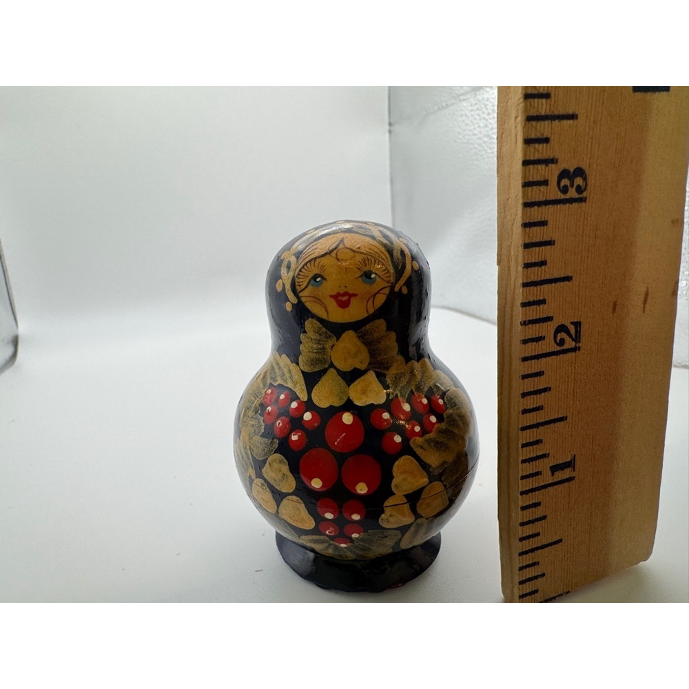 MATRYOSHKA RUSSIAN DOLL~ Vintage russian 5 nesting dolls Set Blue Red - Picture 4 of 4